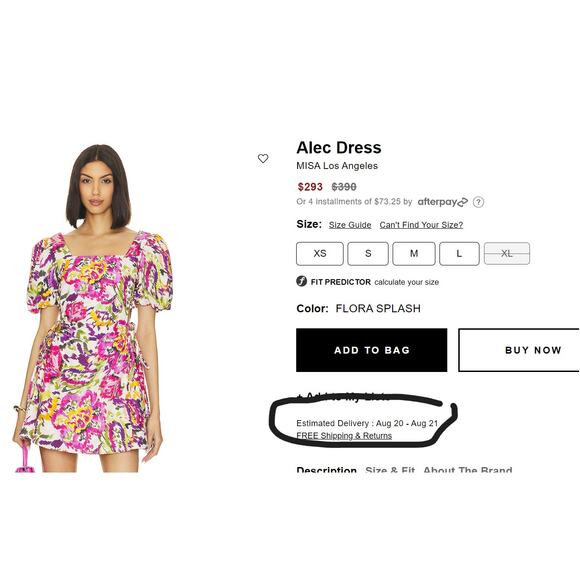 MISA LOS ANGELES Alec Dress Flora Splash Size XS - Picture 4 of 9